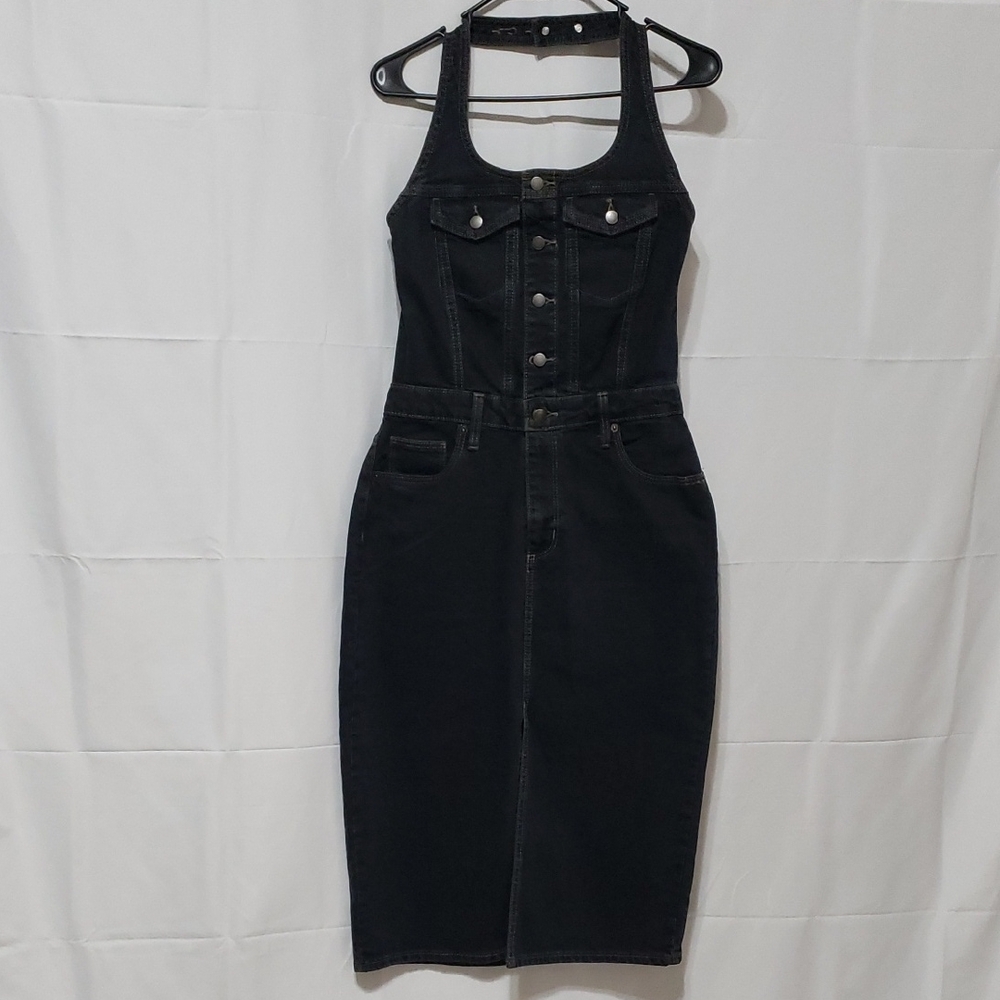 Universal Thread Women's Midi Halter Denim Dress. Size: 6 - Picture 3 of 13